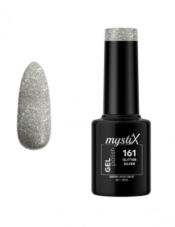 MystiX Gel Polish 161 (Glitter Silver) 5ml