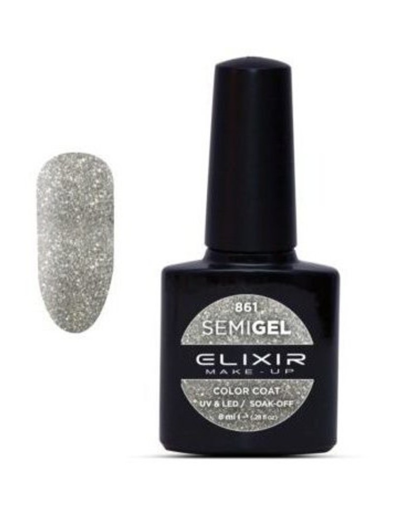 Ημιμόνιμο Βερνίκι 861 (glitter Silver) ELIXIR 2025
