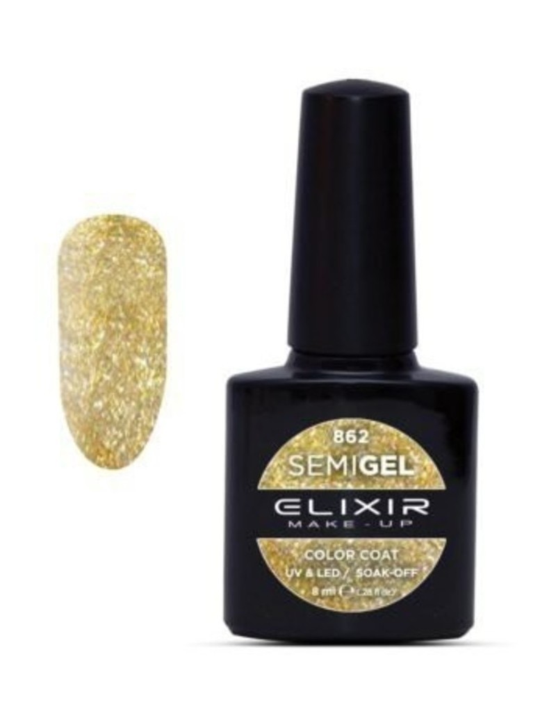 Ημιμόνιμο Βερνίκι 862 (glitter Gold) ELIXIR 2026