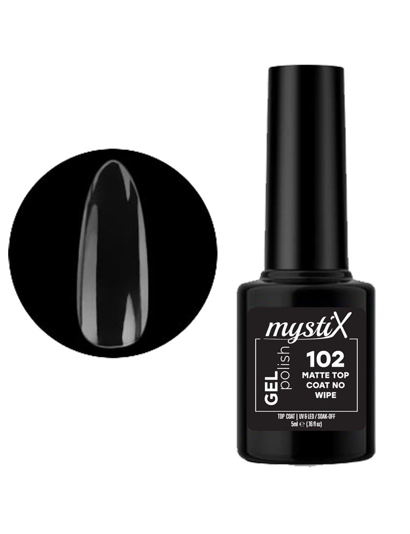 MystiX Gel Polish 102 (Matte Top Coat No Wipe) 5ml MystiX 8324