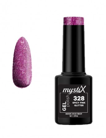 MystiX Gel Polish 328 (Spicy Pink Glitter) 5ml