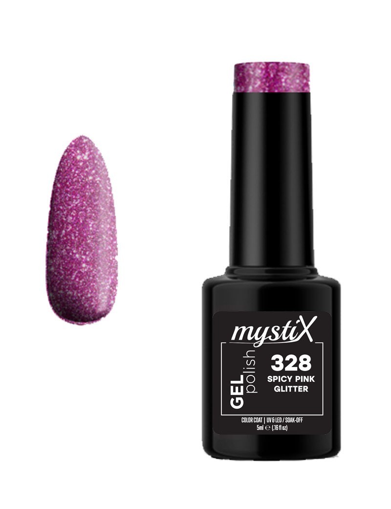 MystiX Gel Polish 328 (Spicy Pink Glitter) 5ml MystiX 8347