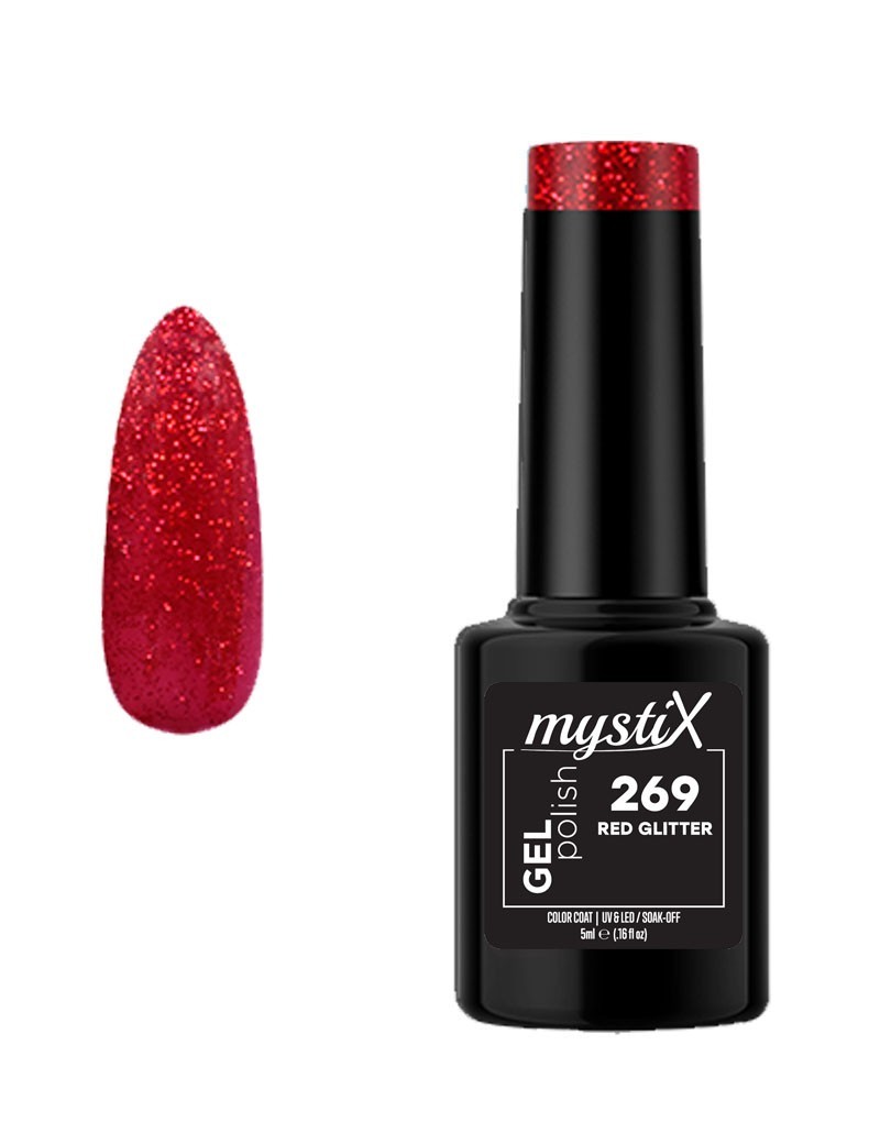 MystiX Gel Polish 269 (Red Glitter) 5ml MystiX 9270