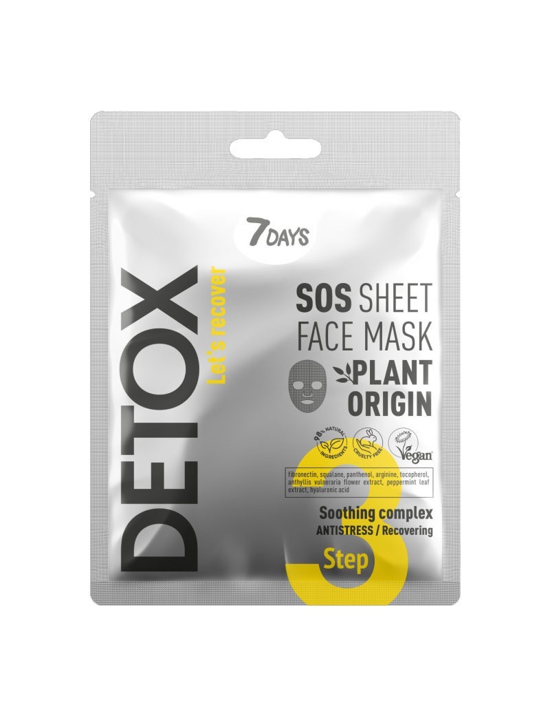 7DAYS DETOX SOS Sheet Face Mask Soothing complex (Step 3) 7DAYS 10676
