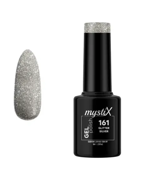 MystiX Gel Polish 161 (Glitter Silver) 5ml | Άρωμα Ονείρου