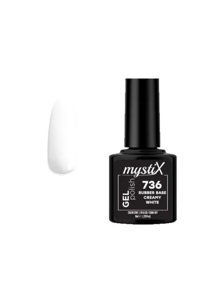 MystiX Gel Polish 736 (Rubber Base Creamy White) 8ml
