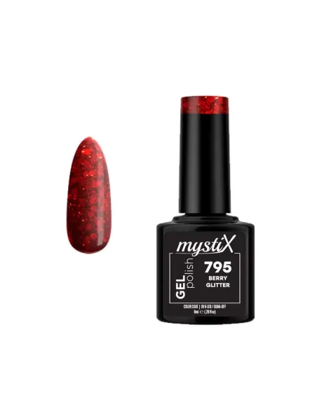 MystiX Gel Polish 795 (Berry Glitter) 8ml