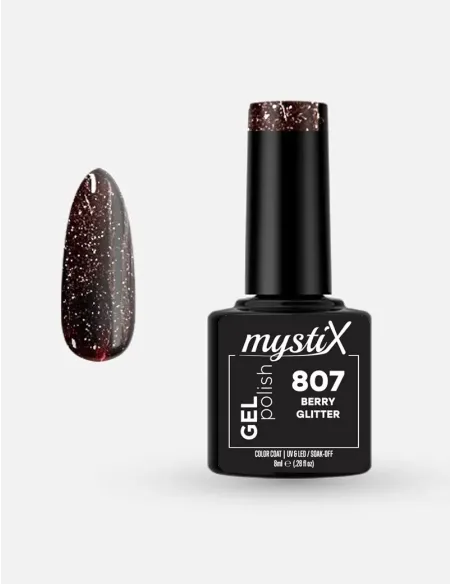 MystiX Gel Polish 807 (Berry Giltter) 8ml | Άρωμα Ονείρου