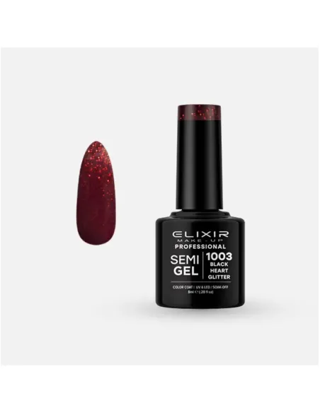 Ημιμόνιμο Βερνίκι 1003 (Black Heart Glitter) | Άρωμα Ονείρου
